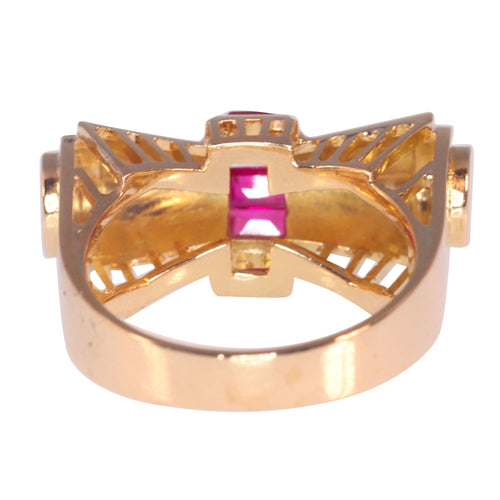 Bague 56 Bague vintage or, rubis 58 Facettes 22349-0250