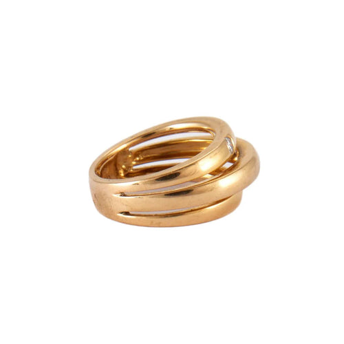 Bague BAGUE TROIS ANNEAUX OR & DIAMANTS 58 Facettes BO/230009 NSS