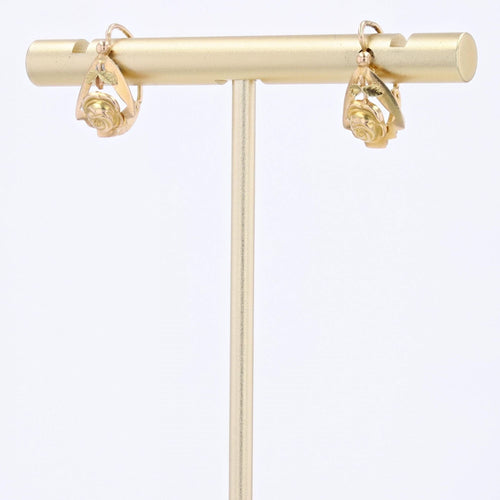 Boucles d'oreilles Dormeuses anciennes roses en or jaune 58 Facettes 15-285
