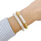 Bracelet Duo de joncs vintage or jaune et blanc, diamants. 58 Facettes 33078