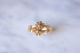 Bague Bague ancienne fleurs et boules en or 18Kt 58 Facettes