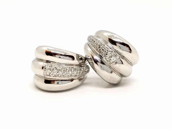 Boucles d'oreilles Boucles d'oreilles Or blanc Diamant 58 Facettes 814124CN