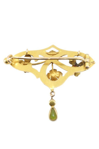 Broche BROCHE ART-NOUVEAU TOURMALINES ET PERLE 58 Facettes 050001