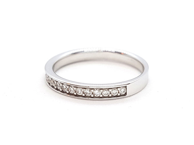 Bague 54 Bague Alliance Or blanc Diamant 58 Facettes 06350CD