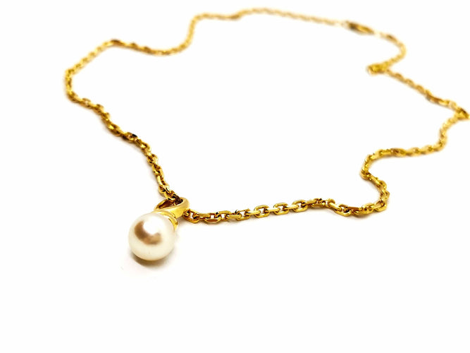 Collier Collier Chaîne + pendentif Or jaune Perle 58 Facettes 1468787CN