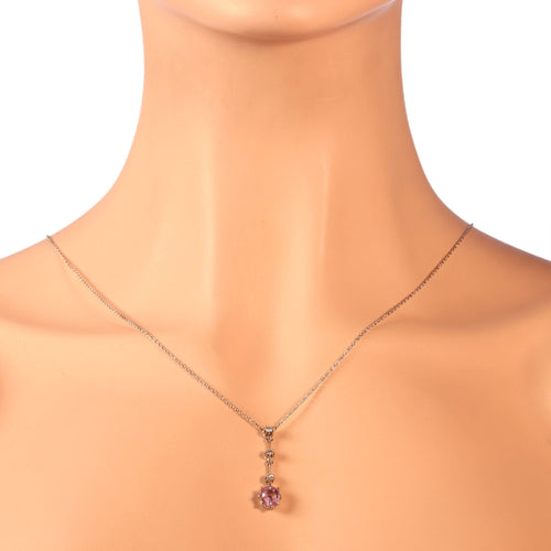Pendentif Pendentif Diamant Saphir rose naturel non traité 58 Facettes 23073-0149