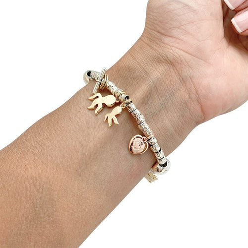 Bracelet Bracelet breloques Dodo, argent et or. 58 Facettes 31776