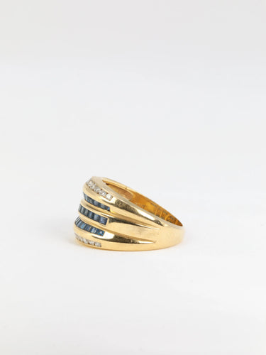 Bague Bague vintage, saphirs et diamants 58 Facettes 610