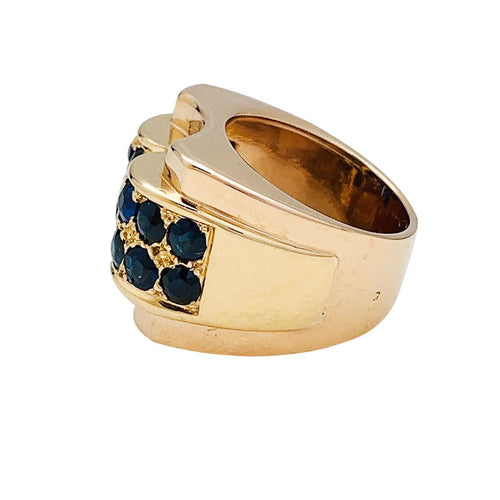 Bague 48 Bague Tank or rose, saphirs. 58 Facettes 31020