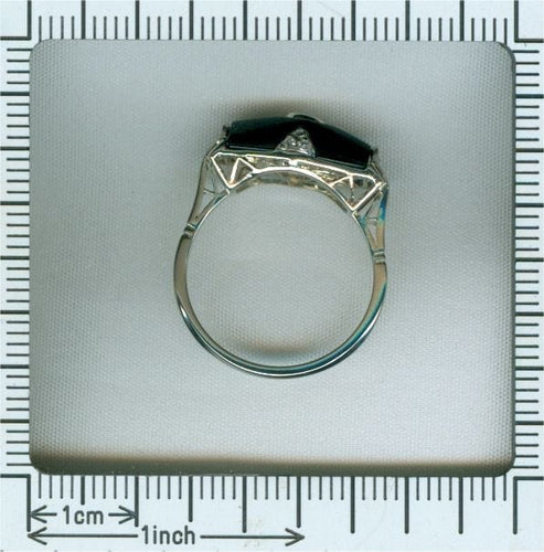 Bague 54 Bague Art Déco diamant et onyx 58 Facettes 19324-0206