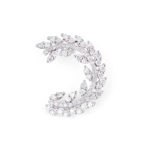 Boucles d'oreilles Boucles d'oreilles demi cercle Or gris Diamants 58 Facettes 1