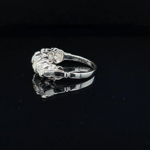 Bague 55 Bague Art Déco Or Diamant "Five-Stone" 58 Facettes