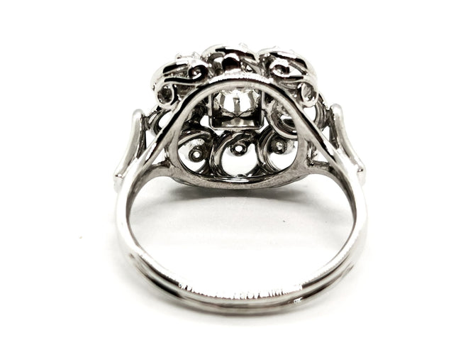 Bague 58 Bague Fleur Platine Diamant 58 Facettes 1875646CN
