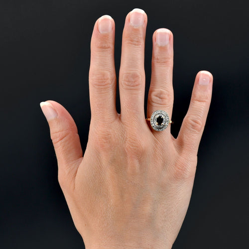 Bague 54 Bague ovale saphir diamants 58 Facettes 22-208