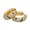Boucles d'oreilles Créoles or jaune, diamants, pierres de couleur. 58 Facettes 31769