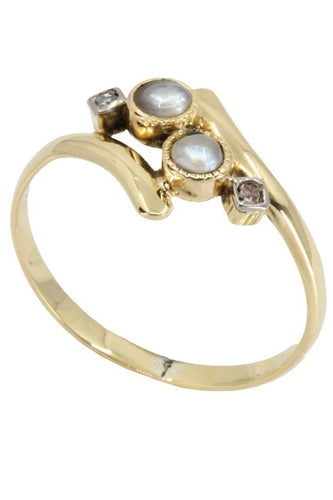 Bague 49 BAGUE TOI ET MOI NAPOLÉON III PERLES ET DIAMANTS 58 Facettes 052021