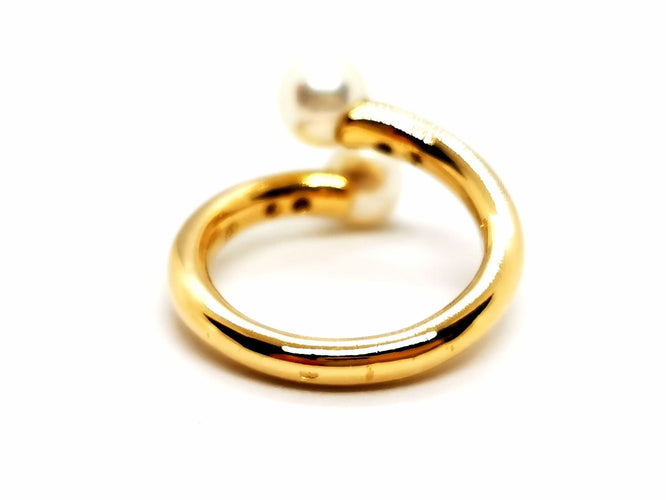 Bague 58 Bague Toi et Moi Or jaune Perle 58 Facettes 1161957CD