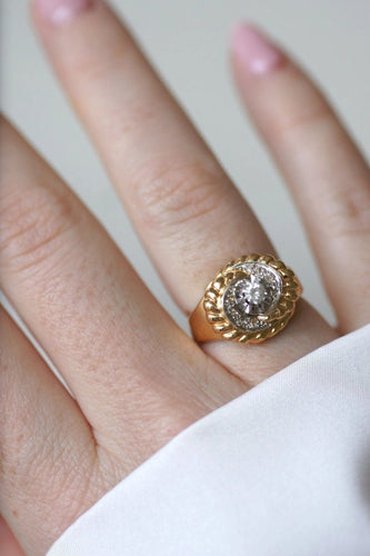Bague Bague tourbillon vintage or rose et diamants 58 Facettes