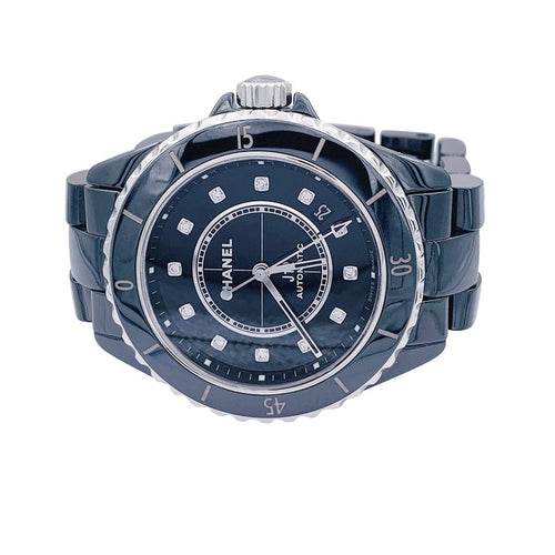 Montre Montre Chanel J12 céramique noire, diamants. 58 Facettes 33111