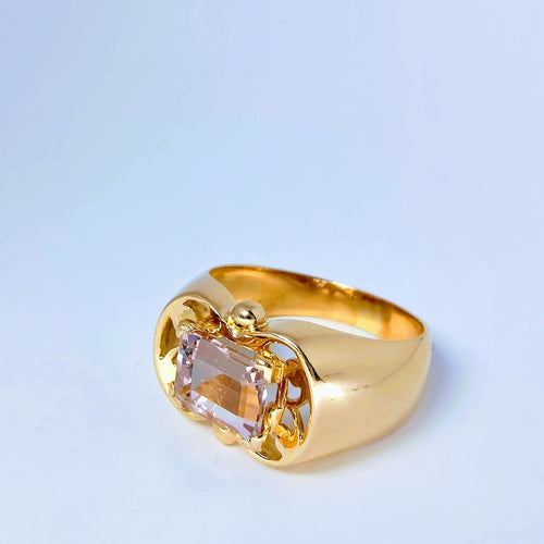 Bague Bague en or rose et morganite 58 Facettes 5586