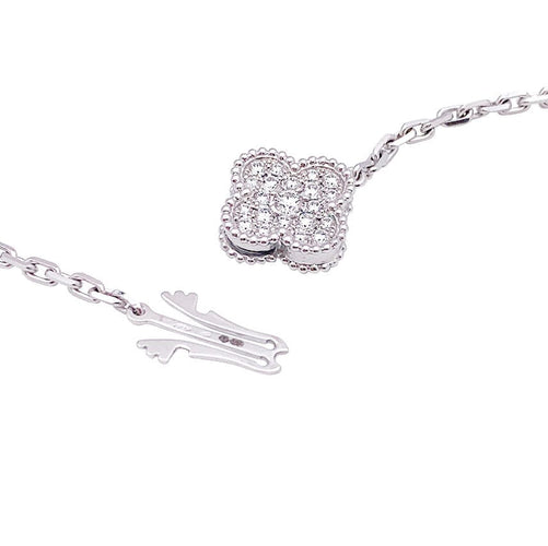 Collier Sautoir Van Cleef & Arpels "Magic Alhambra" en or blanc, diamants. 58 Facettes 33559