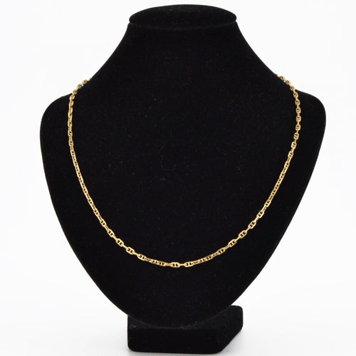 Collier Chaine or jaune maille marine limée 58 Facettes 13-168