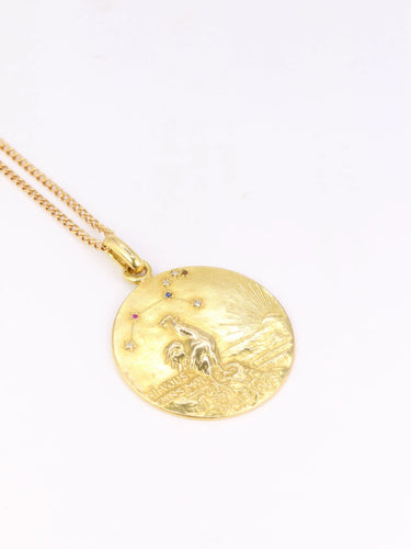 Pendentif Médaille Augis rubis, saphirs & diamants 58 Facettes 745