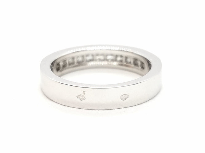 Bague 54 Bague Demie alliance Or blanc Diamant 58 Facettes 578776RV
