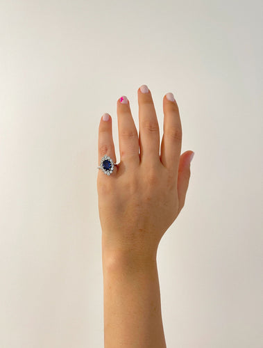 Bague 49 Bague marquise saphirs et diamants 58 Facettes 319