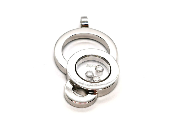 Pendentif Chopard Pendentif Pendentif Happy Diamonds Or blanc Diamant 58 Facettes 1468729CN