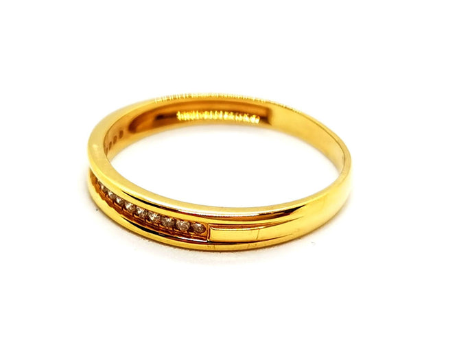 Bague 56 Bague Demie alliance Or jaune Diamant 58 Facettes 1178343CD