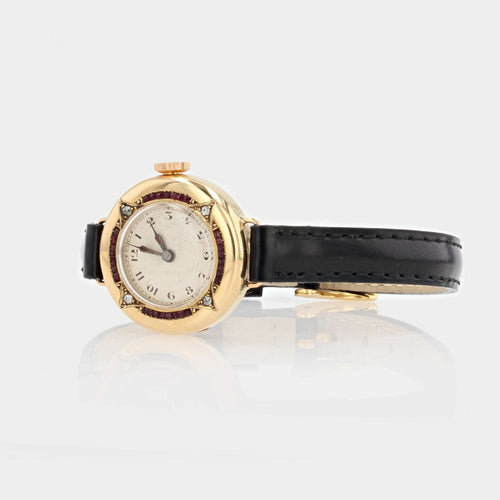 Montre Montre de dame art déco or diamants rubis 58 Facettes 20-080