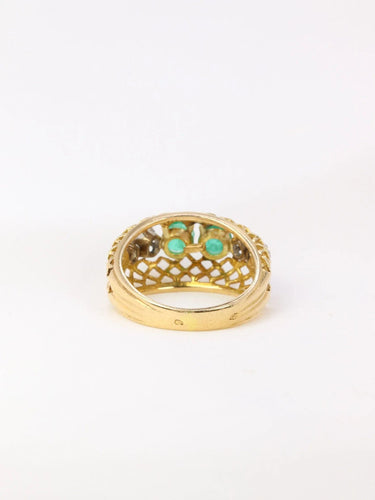 Bague Bague jarretière vintage émeraudes et diamants 58 Facettes J33
