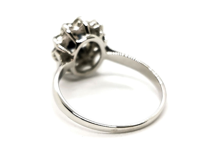 Bague 60 Bague Fleur Or blanc Saphir 58 Facettes 1638626CN