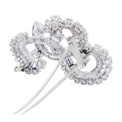 Clip Clip J.Lacloche, "Volutes", platine, or blanc, diamants. 58 Facettes 32373