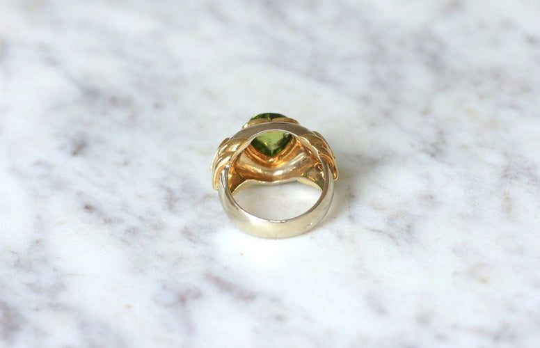 Bague Bague boule coeur péridot et citrines 58 Facettes