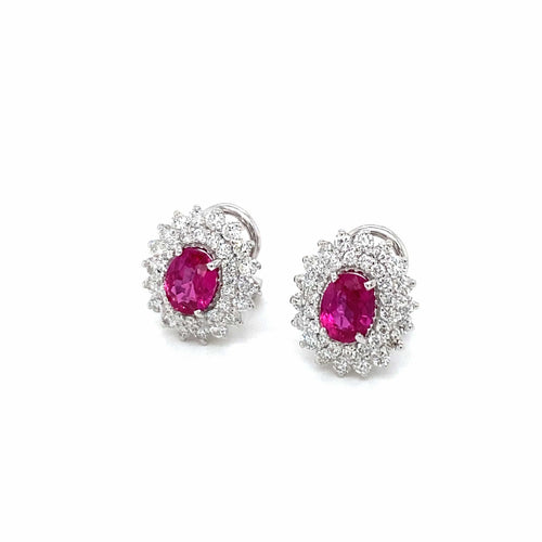 Boucles d'oreilles Boucles d'oreilles Rubis Diamants 58 Facettes