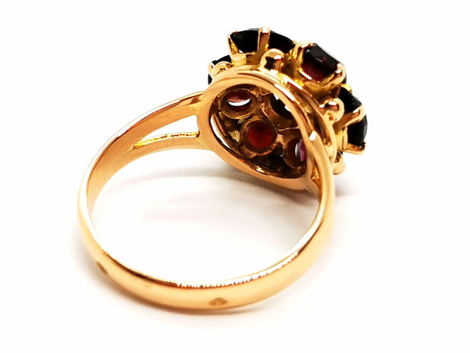Bague 54 Bague Fleur Or jaune Grenat 58 Facettes 1628841CN