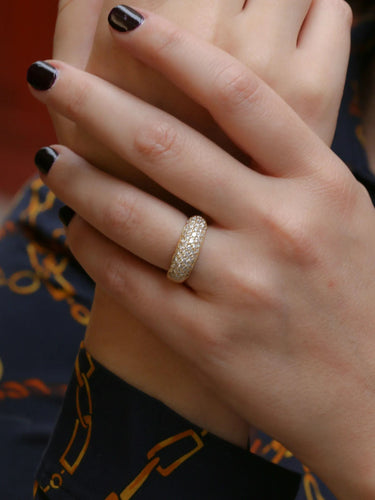 Bague Bague jonc vintage pavage diamants 58 Facettes J17
