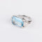 Bague Bague or gris aigue marine et diamants 58 Facettes