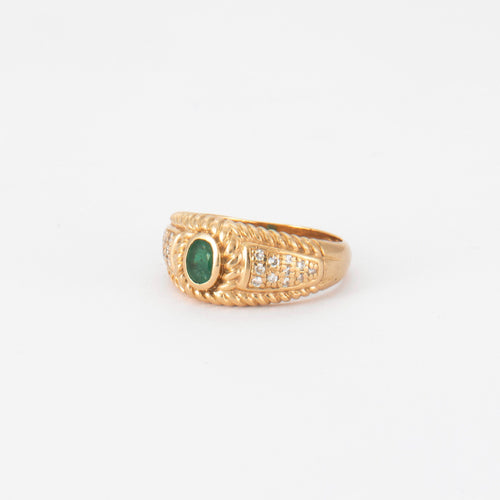 Bague Bague jonc Emeraude & Diamant 58 Facettes