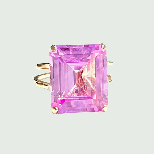 Bague BAGUE RÉTRO SPINELLE ROSE 58 Facettes Q926A