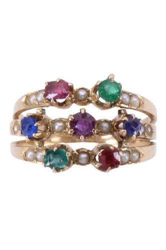 Bague 53 BAGUE TUTTI FRUTTI NAPOLÉON III 58 Facettes 069381