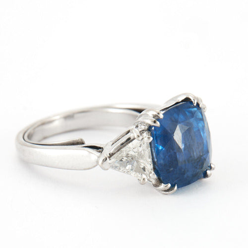 Bague 50 Bague Saphir Ceylan Diamants Or blanc 58 Facettes 1