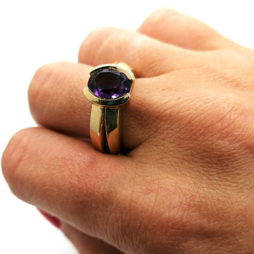 Bague Bague Améthyste or jaune 58 Facettes 2667