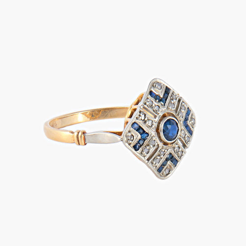 Bague 53 Bague Losange Saphirs Diamants 58 Facettes