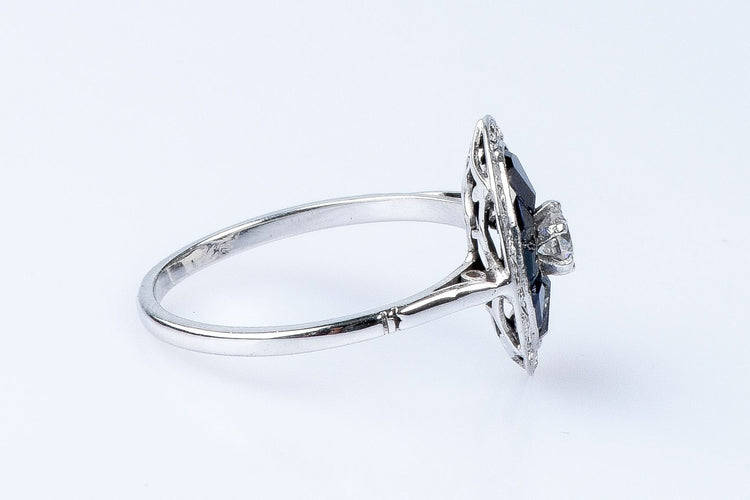 Bague Bague diamant saphir or blanc 58 Facettes BG250736-18