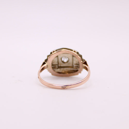 Bague Bague Tank or jaune et blanc Diamant 58 Facettes