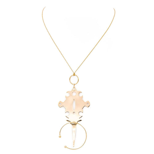 Collier Ginette NY Collier Jumbo Tanger on Chain Or rose 58 Facettes 2322867CN