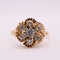 Bague Bague florale Pierres blanches, Or jaune 58 Facettes